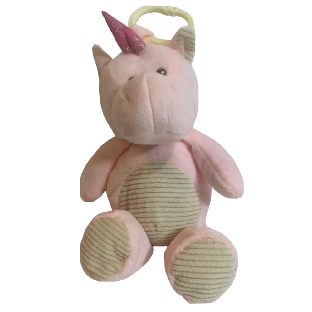 KELLYTOY PLUSH PINK UNICORN RATTLE CRINKLE EARS Security Lovey plush